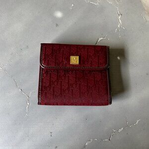 Vintage Christian Dior Trotter Wallet | Burgundy Canvas